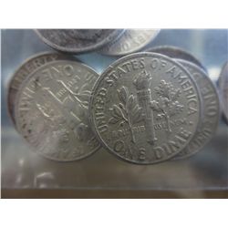 10 x American Silver 10 cent coins, various years