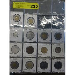 Sheet of 14 Italian coins