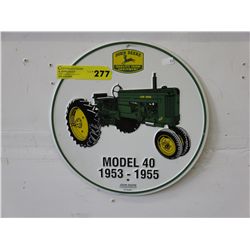 12" Round tin John Deere sign