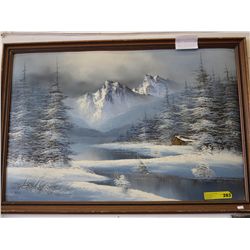 Oil on board painting