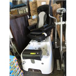 Salon pedicure chair with built in hydro basin