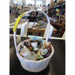 Basket of collectible egg cups