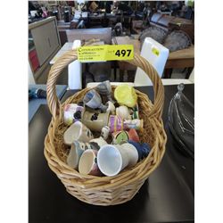 Basket of collectible egg cups