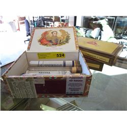 3 Cigar boxes - 1 w/some tubes - no cigars