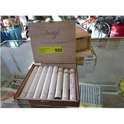 3 Cigar boxes - 1 w/some tubes - no cigars