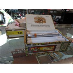 3 Cigar boxes - 1 w/some tubes - no cigars