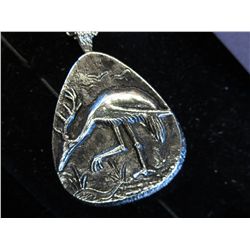 Stainless steel heron necklace & pendant