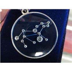 Sterling silver/enamel/ crystal Leo pendant