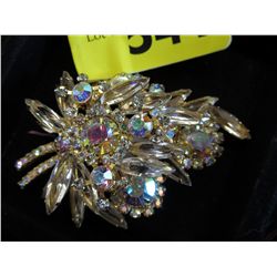 Vintage Aurora Borealis rhinestone brooch