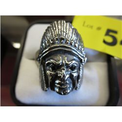 Stainless steel Chief ring with crystal eyes
