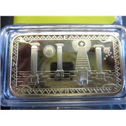 .999 gold clad Masonic art bar