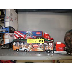 3 Scale model semi trucks with Formula One motif