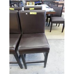 NEW-brown leather counter height chairs