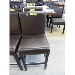 NEW-brown leather counter height chairs