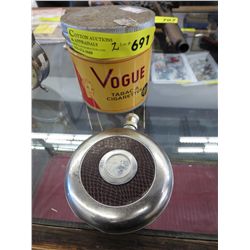 Vintage Vogue tobacco tin & flask