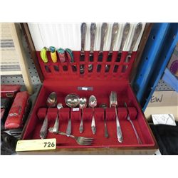 Silver plated flatware in box