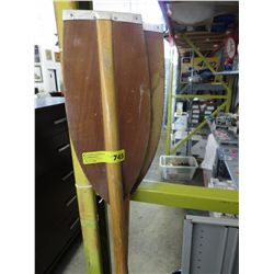 Pair of vintage wood  segmented oars