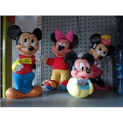 4 Vintage Mickey Mouse toys