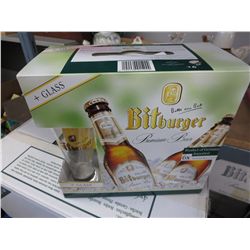 16 beer glasses with Bitburger logos