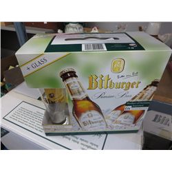 16 beer glasses with Bitburger logos