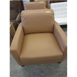 NEW-tan leather oversized chairs
