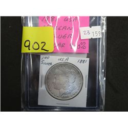 1881 USA Morgan Dollar - .900 Silver