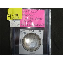 1887 USA Morgan "O" Dollar - .900 Silver