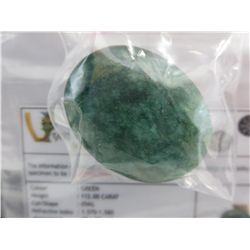 Museum sized oval cut 112 ct emerald