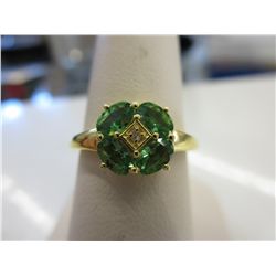 Tsavorite & Diamond ring.