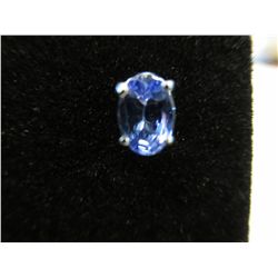 1 Carat oval cut purple tanzanite stud earrings
