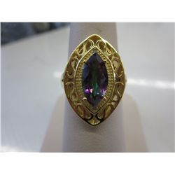 2 Carat mystic topaz & diamond ring