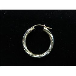 10KT solid gold man's rope hoop earring