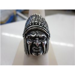 Man's brand new Native ring with crystal eyes