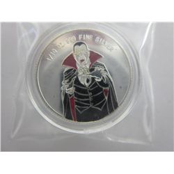 Colourized Count Dracula .999 solid silver round