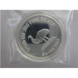 .999 Solid silver Emu round