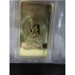 .999 Gold finished Pin-Up Girl/Ace of Clubs coin