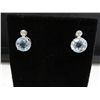 Image 1 : Blue topaz & diamond stud earrings