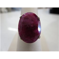 Five carat custom made ruby gemstone ring