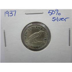 1937 50% Silver New Zealand 6 pence coin