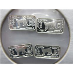 4 x .999 Solid silver Cougar bars