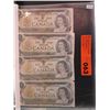 Image 1 : 4 x Canadian old one dollar bills