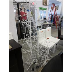 3 White fiber optic Christmas trees
