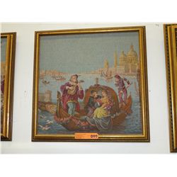 Vintage framed tapestry picture