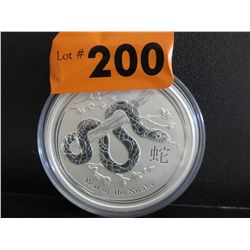 2013-5 oz .999 silver Year of the Snake $8.00 coin