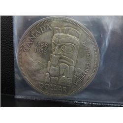 1958 Canada Totem Death Dollar, 80% silver