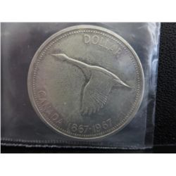 1967 Canada Goose Dollar Coin, 80% silver
