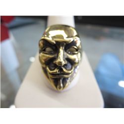 Men's Solid Bronze ring, Guy Fawkes Design