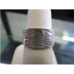 First Nations design Mans ring, sterling silver