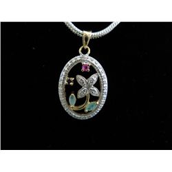 Gold-clad sterling silver pendant & chain
