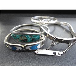 5 Sterling silver bracelets